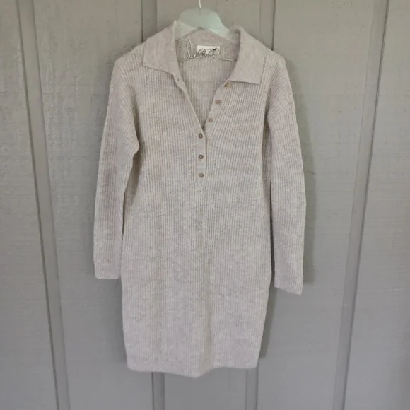 Treasure And Bond Polo Sweater Dress Size XXS Women Preppy Long Sleeve Stretch - Picture 2 of 13